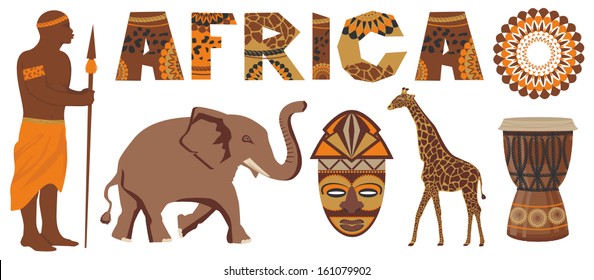 Vector set of Africa