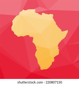 Vector set of africa icon in low poly style.  