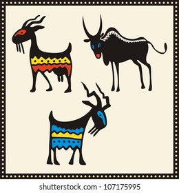 Vector set of African animals.
