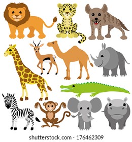 Vector set. African animals.