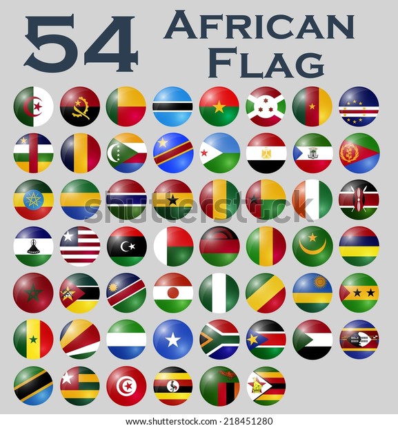 Vector Set African Flags Stock Vector (Royalty Free) 218451280 ...