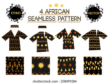 Vector set african seamless pattern.