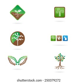 Vector set of agricultural logos. 