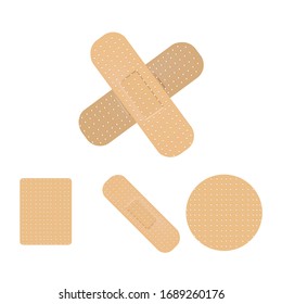 Vector set aid bandages different forms.