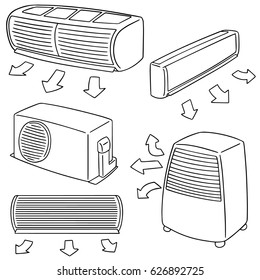 vector set of air conditioner