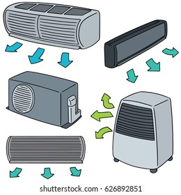 vector set of air conditioner