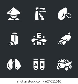 Vector Set of Air Pollution in China Icons.