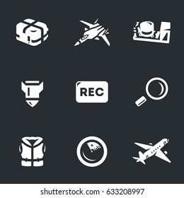 Vector Set of Aircraft flight Recorder Icons.