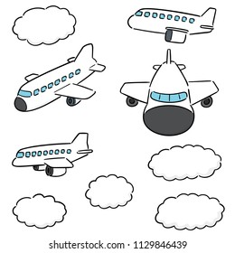 vector set of airplane