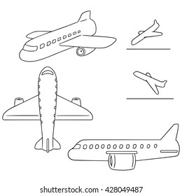 vector set of airplane