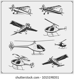 Vector set of Airplane and Helicopter.