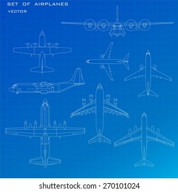 Vector set of airplanes