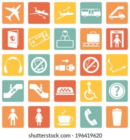 Vector Set of ?olor Airport Icons