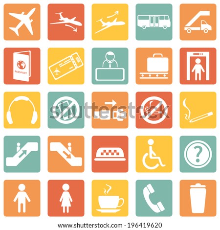 Vector Set of ?olor Airport Icons