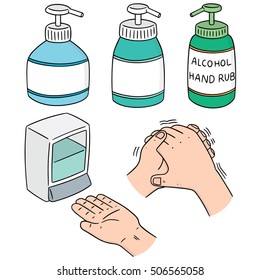 vector set of alcohol hand rub