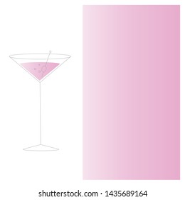 Vector set of alcohol popular cocktails with slices of fruits and decoration of cocktails. 