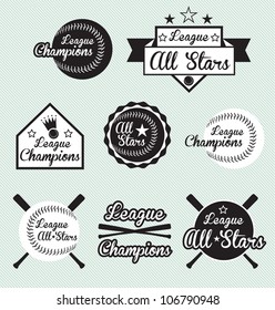 Vector Set: All Star And League Champion Labels
