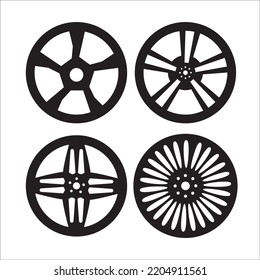 Conjunto Vector De Ruedas Alloy Ilustración Aislada En Fondo Blanco