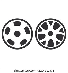 Vector Set Of Alloy Wheels Illustration Isolated On White Background