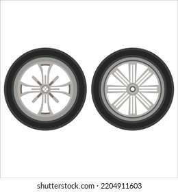 Vector Set Of Alloy Wheels Illustration Isolated On White Background
