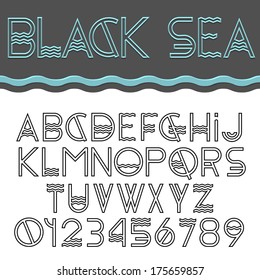 Vector set of Alphabet letters and numbers