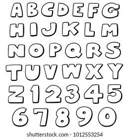 vector set of alphabet and number