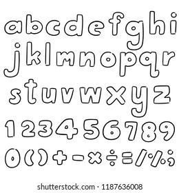 Vector Set Alphabet Number Stock Vector (Royalty Free) 1187636008