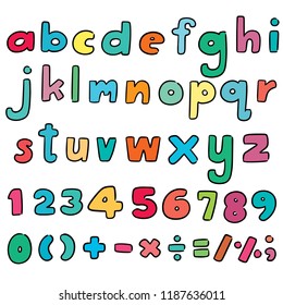 vector set of alphabet and number