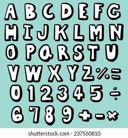 vector set of alphabet and number