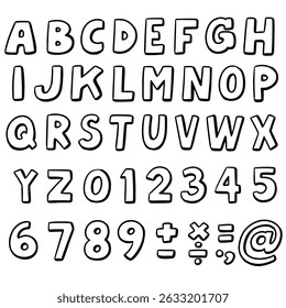vector set of alphabet and number