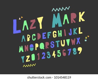 Vector set Alphabets. Cute colorful English alphabet.