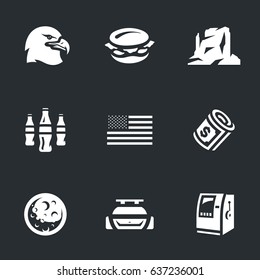 Vector Set of America Symbols Icons.