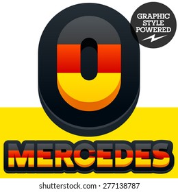 Vector set of american flag stripes and stars alphabet. Number 0