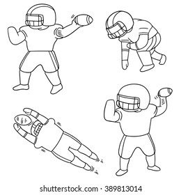 vector set of american football player