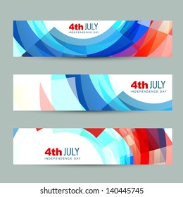 vector set of american independence day header