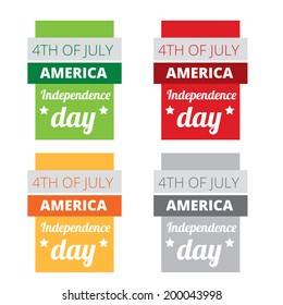 vector set of american independence day
