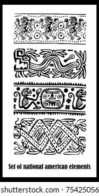 Vector set - American Indian national patterns