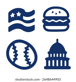 Vector set of American Symbols 