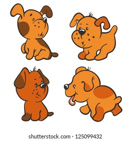  Vector set - amusing cartoon puppies