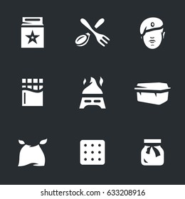 Vector Set of Amy food ration Icons.