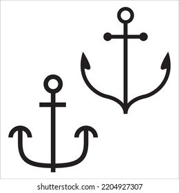 Vector Set Of Anchor Silhouettes Illustration Isolated On White Background