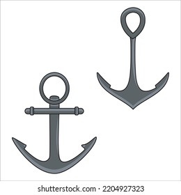 Vector Set Of Anchor Silhouettes Illustration Isolated On White Background