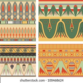 Vector set of ancient Egyptian seamless patterns