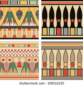 Vector set of ancient Egyptian seamless patterns