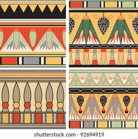 Vector set of ancient Egyptian seamless patterns