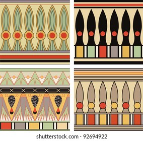 Vector set of ancient Egyptian seamless patterns