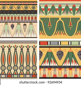 Vector set of ancient Egyptian seamless patterns