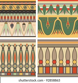 Vector set of ancient Egyptian seamless patterns