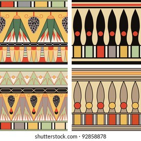 Vector set of ancient Egyptian seamless patterns