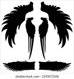 Conjunto Vector De Ángel Alas Silhouettes Ilustración Aislada En Fondo Blanco